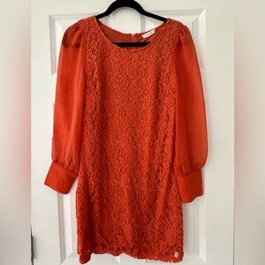 Orange Long Sleeve Dress